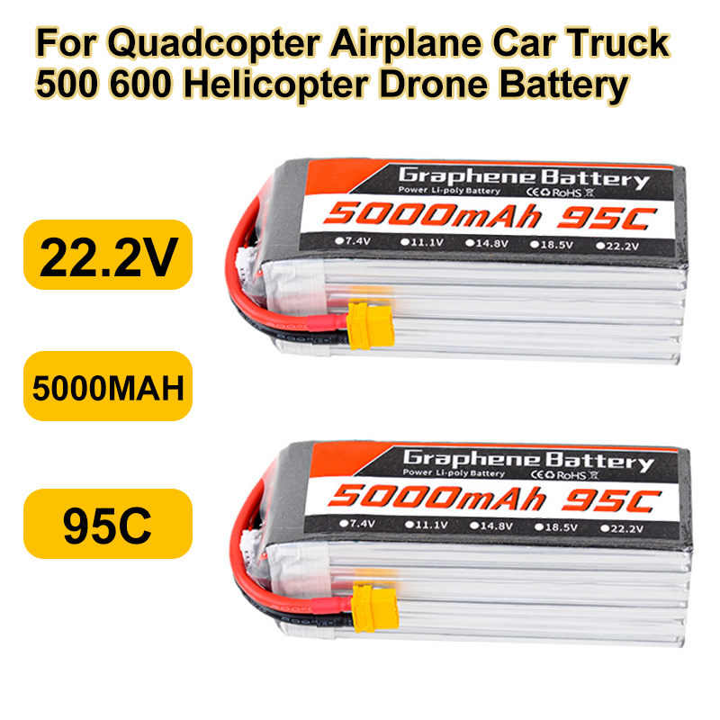 6S Lipo Battery 22.2V 5000Mah - Batterie Lipo 95C 22.2V 6S 5000mAh
