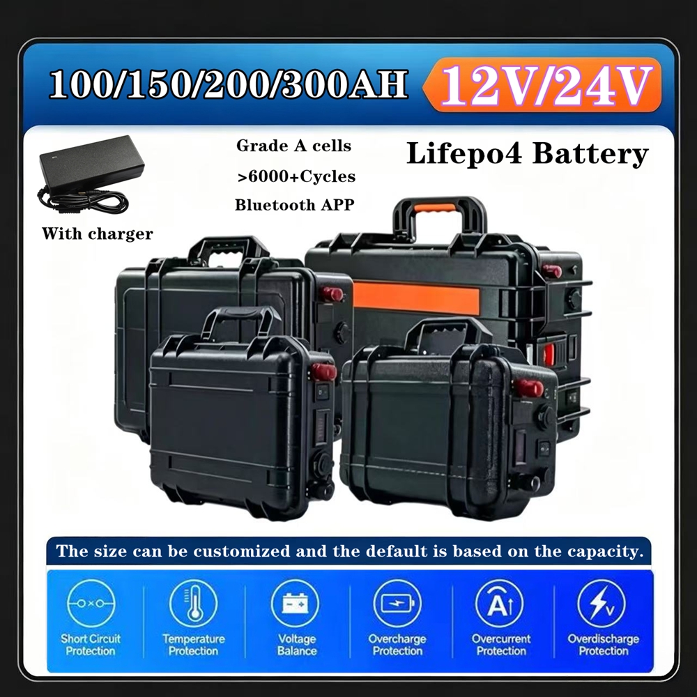 Lifepo4 12V 100Ah Bms Bluetooth - Batterie 12V 24V 100Ah 150AH 200AH