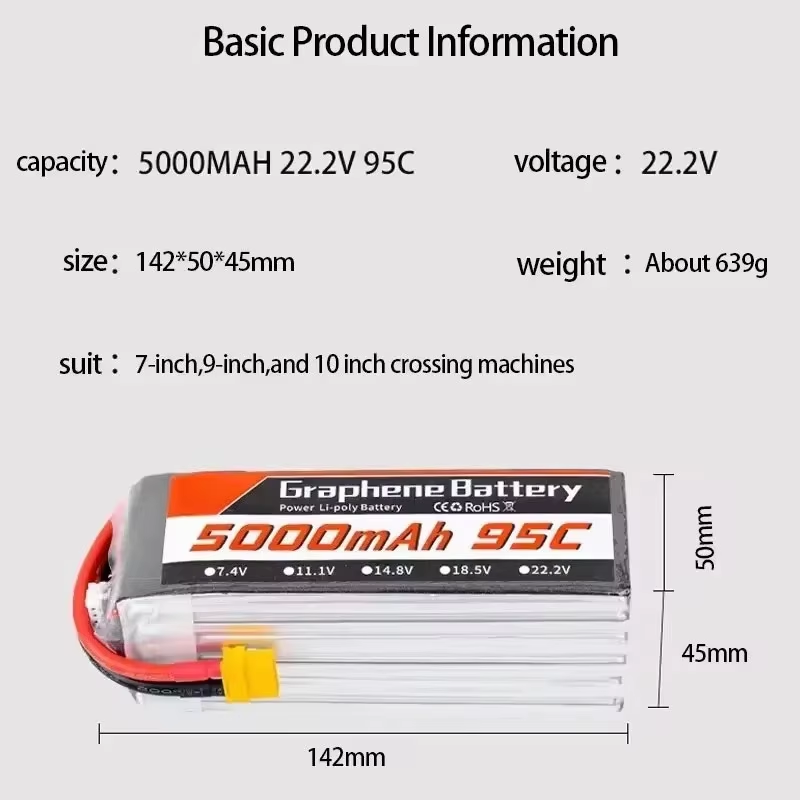 Batterie Lipo 95C 22.2V 6S 500 - 6S Lipo Battery 22.2V 5000Mah avis et prix